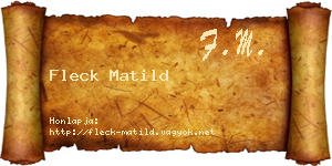 Fleck Matild névjegykártya